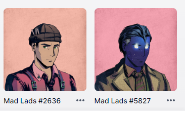 The collection continues to grow.  Thinking about going ahead and sweeping 4 off the floor to make it a solid 10.  #fockit #madlads <a href="/MadLadsNFT/">Mad Lads</a> #Sol