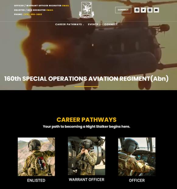 Go160thSoar's tweet photo. 160th Recruiting Team is conducting briefings at #FortWainwright today! Not in Alaska, go to our website and call, email, or browse for information on a career in the #160th. 

https://t.co/6hvTufgd6M

#USASOC #USARMY #beallthatyoucanbe #ArmyAviation #goArmy #SpecialOperations https://t.co/7bJhOp9VOd