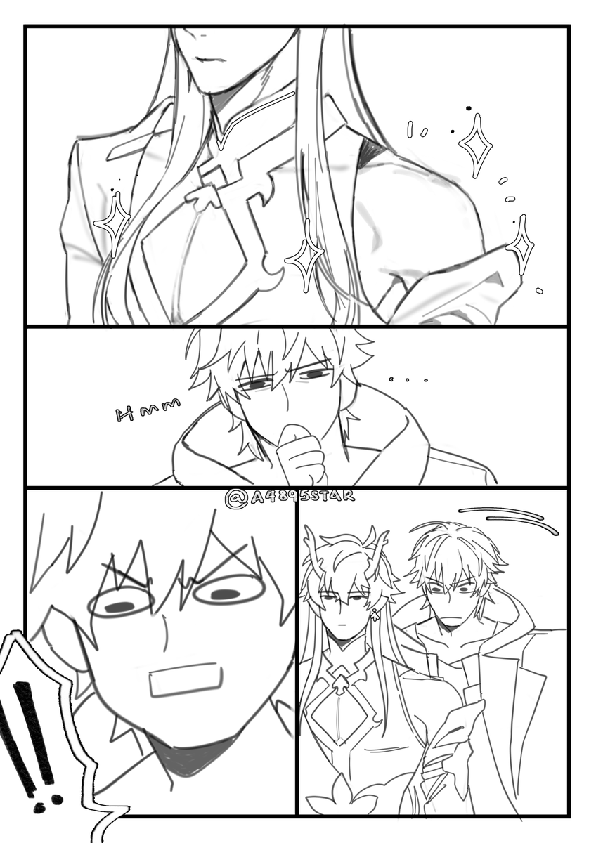 A4895yll0's tweet photo. Caelus reacts to Danheng 5*
#dancae #caeheng
( left  -> right )
[ 1 / 2 ] https://t.co/rClr9Haipk