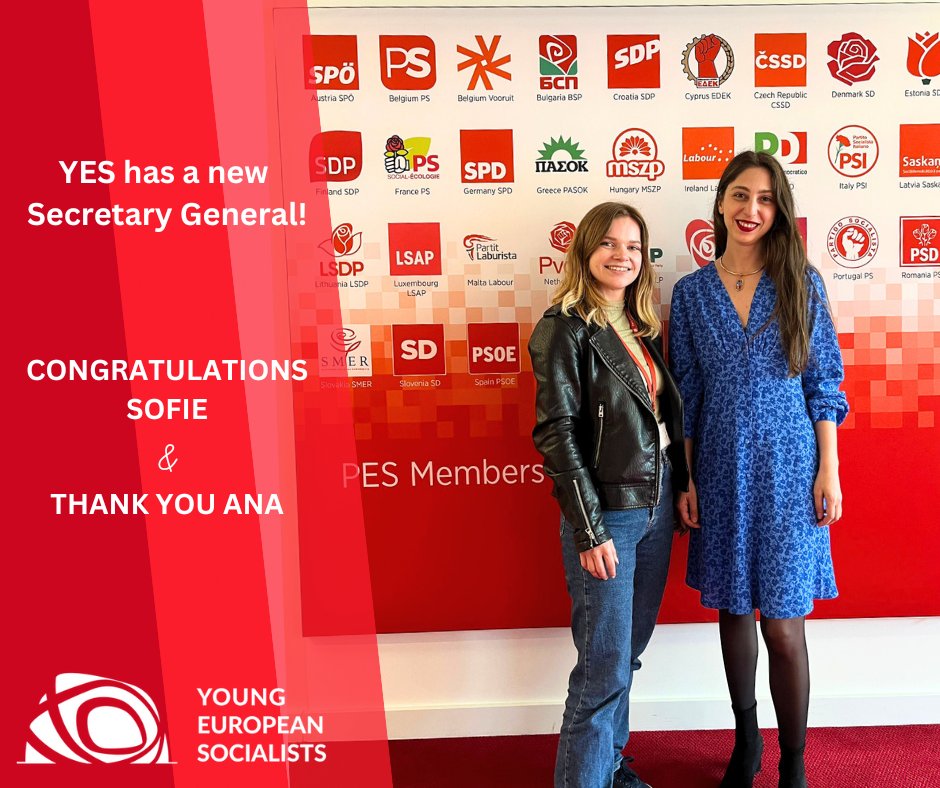 Exciting News! YES welcomes New Secretary General🌹 We would like to congratulate Sofie Amalie Stage on her successful election and express our sincere appreciation to Ana Pirtskhalava for her incredible work and dedication during her tenure. youngsocialists.eu/yes-has-a-new-…