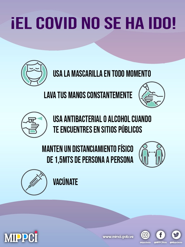 🗣️ ¡𝐄𝐒 𝐂𝐎𝐍𝐓𝐈𝐆𝐎!✍️🇻🇪
El llamado es a la conciencia de la población para mantener las medidas de higiene personal, el distanciamiento físico y el uso obligatorio de la mascarilla. Por tu salud, por la de tu familia: prevención.
#LeerDescoloniza