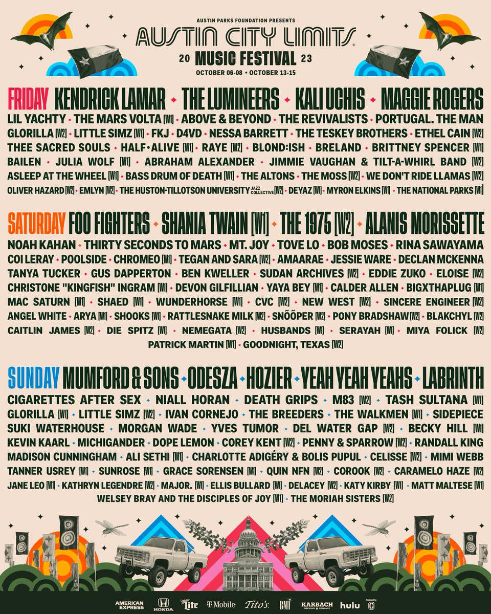 ACL Fest lineup