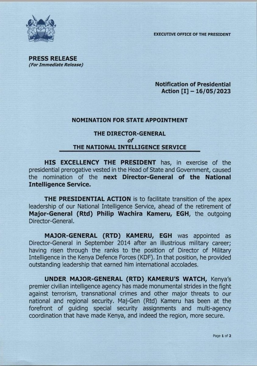 Hon. Mohammed Adow (@moadow) on Twitter photo Congratulations to my brother Nurudin Haji for his appointment as Director-General National Intelligence Service. I strongly believe he is very qualified for the position and that he will do a stellar job as ever. Our profuse thanks to H.E President <a href="/WilliamsRuto/">William Samoei Ruto, PhD</a> for the Congratulations to my brother Nurudin Haji for his appointment as Director-General National Intelligence Service. I strongly believe he is very qualified for the position and that he will do a stellar job as ever. Our profuse thanks to H.E President <a href="/WilliamsRuto/">William Samoei Ruto, PhD</a> for the