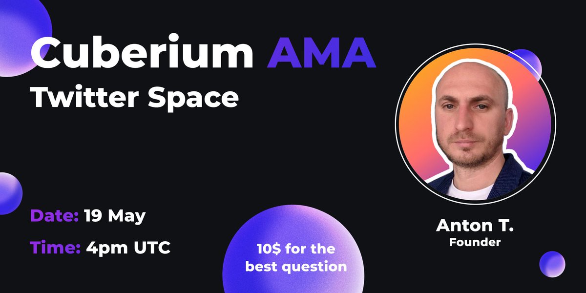Cuberium's tweet image. 🚨 Breaking news, Cuberians! 

Our founder will be hosting an AMA on Twitter Space this Friday. Ask your burning questions about our metaverse in our Discord!

🎁 Moreover, you will have the chance to get 10$ for the best question.

Don't miss out! 👾

Date: 19 May
Time: 4pm UTC