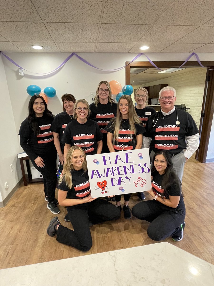 AllergyDocAZ's tweet photo. May 16th. Nationa HAE Day!!  Celebrates with our Reseach team on Friday. #HAE #RareDisease #HAEA #angioedema https://t.co/YdX2qYoaJv