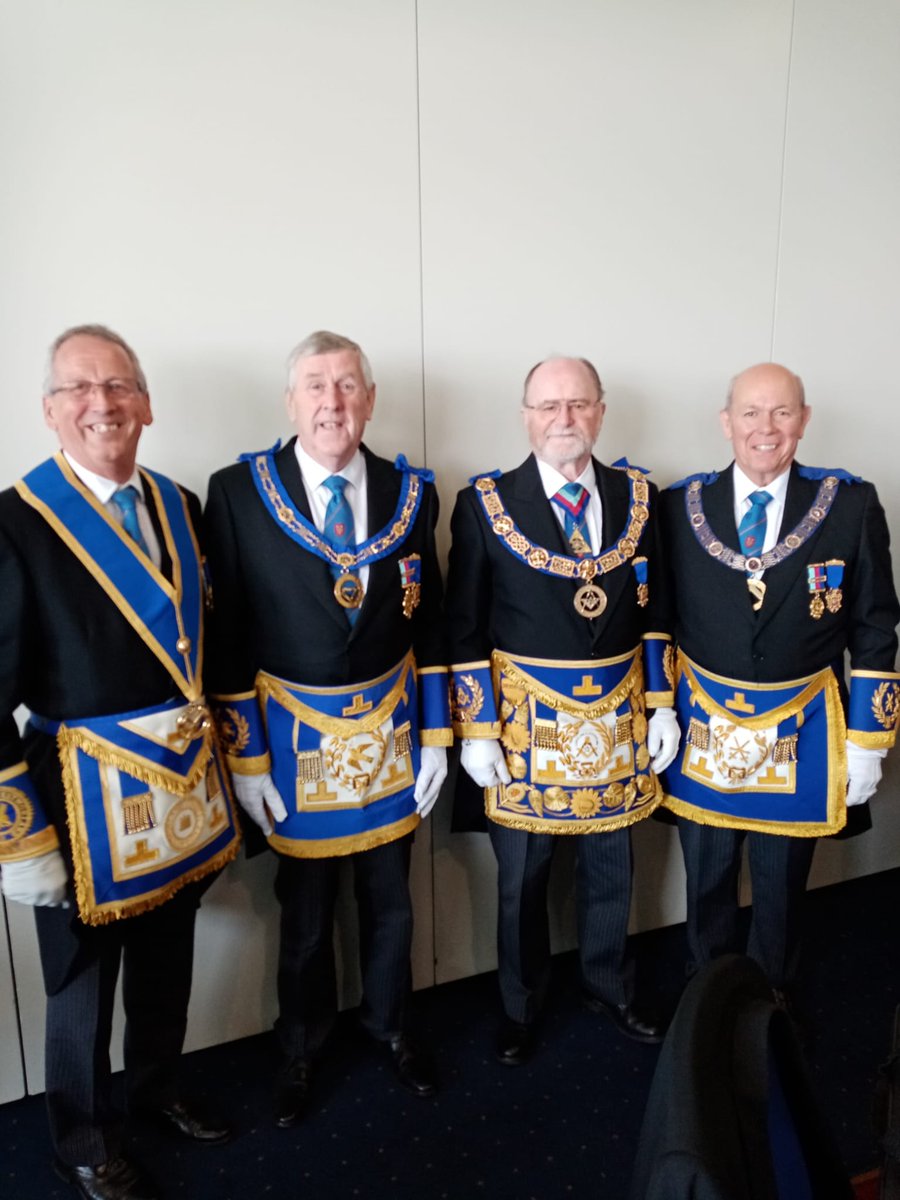 ProvinceofCandW's tweet photo. The head of Cumbria Freemasons, Bill Bewley attended the Provincial Grand Lodge of Yorkshire N&amp;E Ridings annual meeting on Saturday, alongside our DPGM Bill Morley,APGM Keith Beaumont and ProvGSec Nick Wilson.A lovely day was had by all at York🤝🏼#Freemasons #cumbriafreemasons https://t.co/UpYO9O6yt8