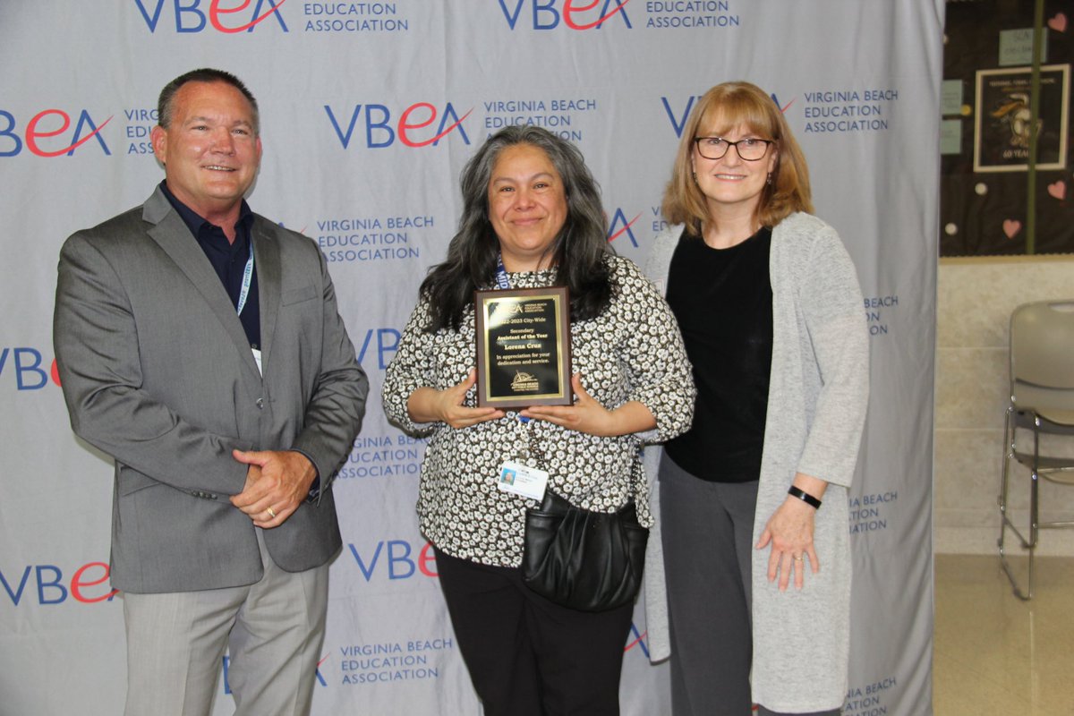 Join us in congratulating the 2023 Citywide Assistants of the Year - Jennifer Goodwin of North Landing Elementary School and Lorena Cruz of Salem Middle School! VBCPS and the Virginia Beach Education Association hosted a reception Monday evening at Kellam High School recognizing—