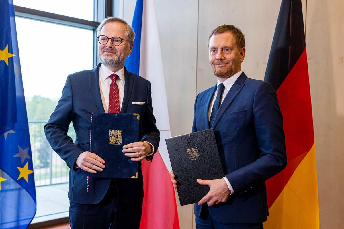 Petr Fiala (@p_fiala) on Twitter photo With the Prime Minister of Saxony <a href="/MPKretschmer/">Michael Kretschmer</a> we signed a memorandum of cooperation on the implementation of projects of strategic importance.
I believe that this memorandum will facilitate our cooperation on the development of the lithium deposit in Cínovec and, in the With the Prime Minister of Saxony <a href="/MPKretschmer/">Michael Kretschmer</a> we signed a memorandum of cooperation on the implementation of projects of strategic importance.
I believe that this memorandum will facilitate our cooperation on the development of the lithium deposit in Cínovec and, in the