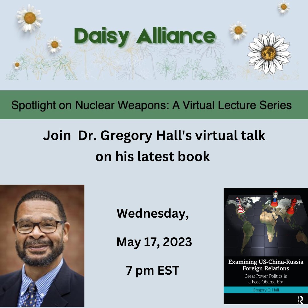 Join Dr. Hall's virtual talk on his latest book Examining US-China-Russia Foreign Relations: Power Relations in a Post-Obama Era on Wednesday, May 17 at 7pm.  Register at docs.google.com/forms/d/e/1FAI…