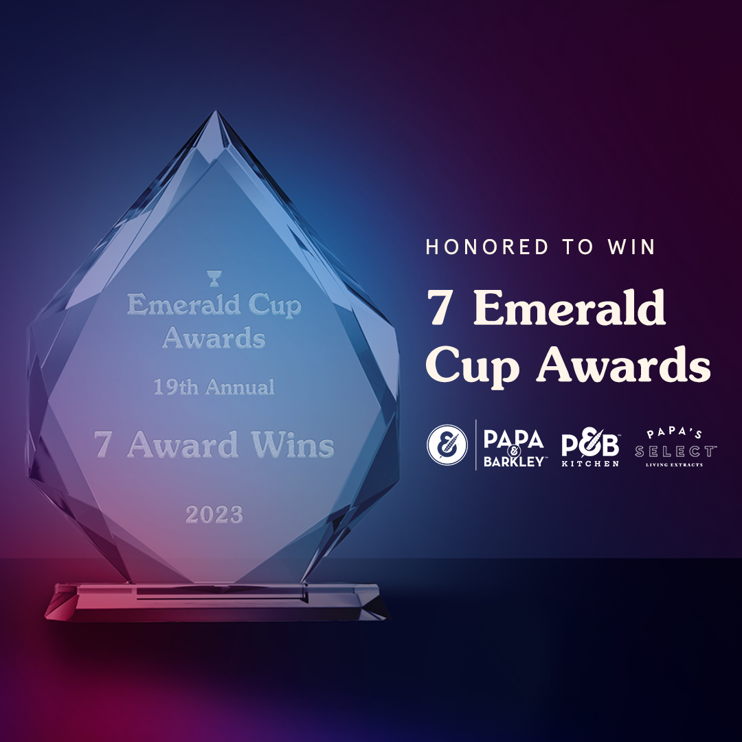 Celebrate Solventless 🙌🏻🎉 Big congrats to our entire team at Papa & Barkley for the 7 wins (!!) at the 2023 Emerald Cup Awards. 🏆 Thank you @theemeraldcup for championing innovation and excellence within the cannabis industry! 🌿💚 #emeraldcup #plantbased #2023awards