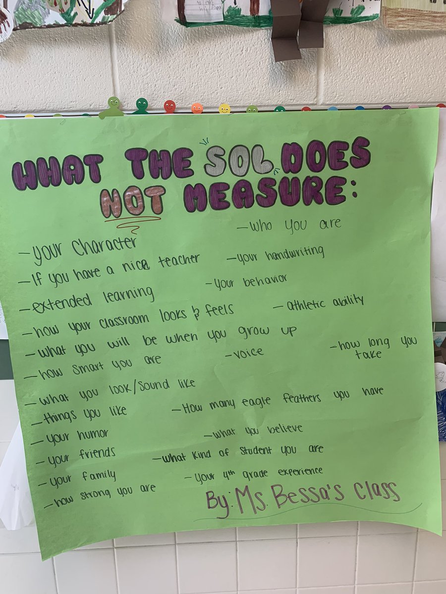 We are so prepared for this SOL but also discussed the importance of what the test does not measure!