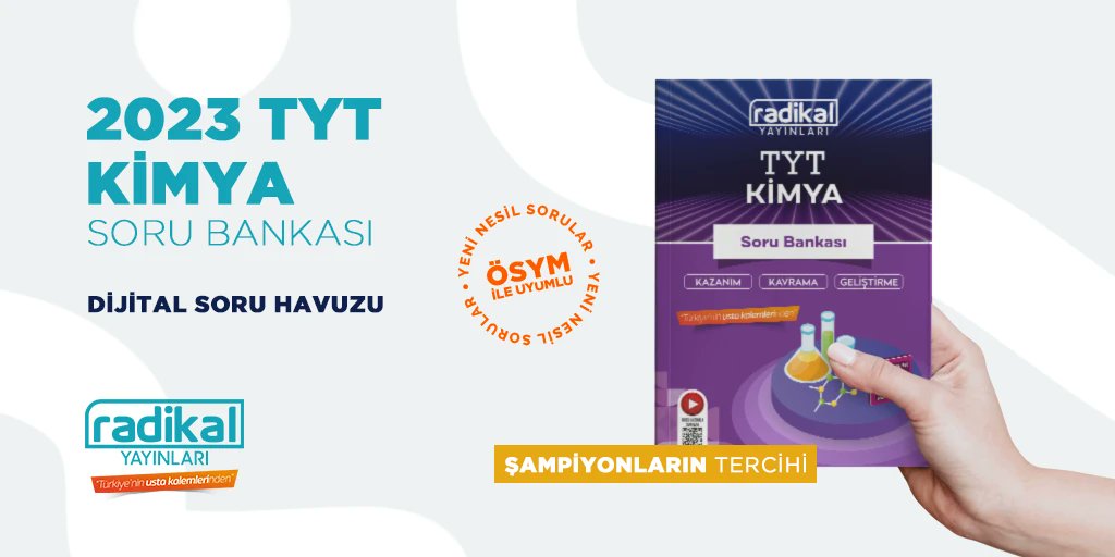 YKS tayfa için özel olarak hazırlanmış muazzam bir soru bankası sizlerle… 🤞

Ayrıntılı bilgi için DM üzerinden veya 0 (539) 514 34 62 numaralı telefondan bize ulaşabilirsiniz.

#radikalyayınları #2023tyt #2023yks #ykshazırlık #tytkimya #zkitap
