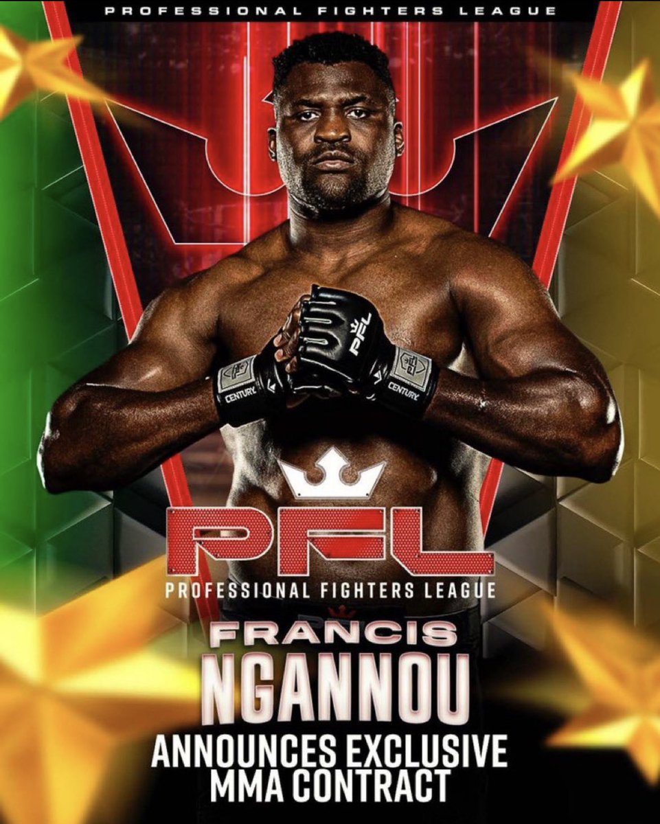 Strike1stpod's tweet photo. 🚨Breaking News🚨@francis_ngannou has signed with the PFL! Per @nytimes, he'll have equity &amp; leadership roles. Ngannou will fight in the super-fight PPV division next year &amp; box this year. Stay tuned for more updates. Congrats, Francis! #PFL #MMA #Boxing #FrancisNgannou https://t.co/S6wN5IXhUL