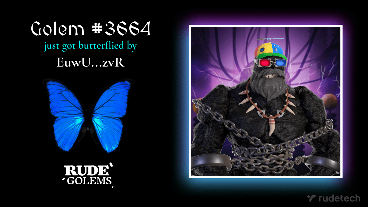 RudeRework's tweet image. A Rude Golem just changed it's appearance! 🦋😱 #RudeRework #RudeGolems