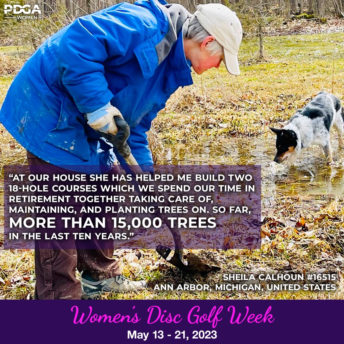 pdgawomen's tweet photo. 🌳🌲🌳🌲🌳🌲🌳🌲🌳🌲🌳🌲🌳🌲🌳

Sheila is a 3x PDGA major champion, but even more impressive is her tree-planting stat. 

Learn more about Sheila and the women of Women's Disc Golf Week ➡️ https://t.co/6rlG6wshMg

#PDGAwdgw #respecthergame #loveatreeday https://t.co/YtD9x9Lj9K