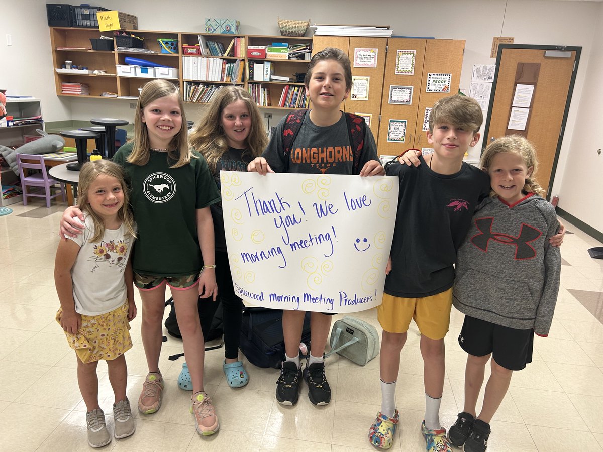 TechieCari's tweet photo. As the year winds down I am so thankful for the opportunity to let students lead the way during Morning Meeting! This crew runs the computer, sound board, and plans funny jokes all on their own! https://t.co/gr7qauzMtN