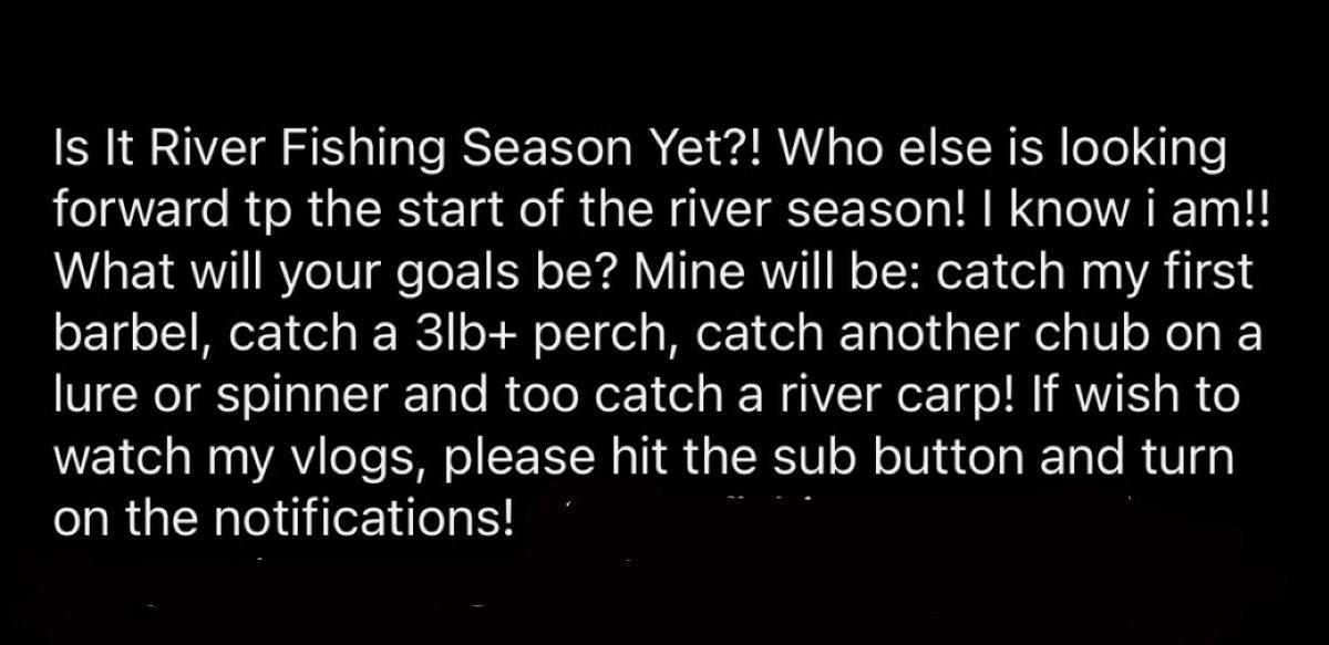 100GWFishing's tweet photo. Is It River Fishing Season Yet?! #100gwfishing #anglinglife #anglingislife #angling #IsItRiverFishingSeasonYet #riverfishing #riverangler #feederfishing #barbelfishing #perchfishing #chubfishing #rivercarpfishinguk https://t.co/LkOOjbs9yy