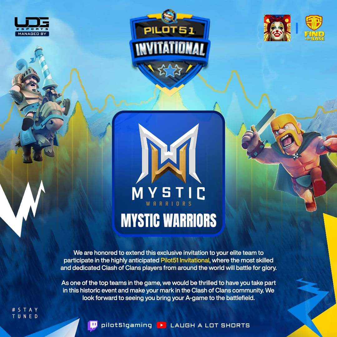 🔱Honrados y agradecidos por esta invitación tan grandiosa a su torneo. 

🔱Estamos seguros que podremos dar las mejores de las presentaciones en cada uno de los desafíos que nos espera.

<a href="/esports_udg/">uDG Esports</a>
@pilot51Esports
⚜️ ¡Unidos venceremos!
⚜️¡Paso a paso llegaremos!