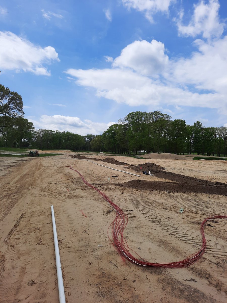 ScottKilliam's tweet photo. Guys getting a new green,tee and fairway done for @pknudsen06  at Greate Bay. Meanwhile, I replaced a valve for RJ at Indian Springs yesterday.  Best clay I have ever worked in LOL. https://t.co/xsjTKjNzrC