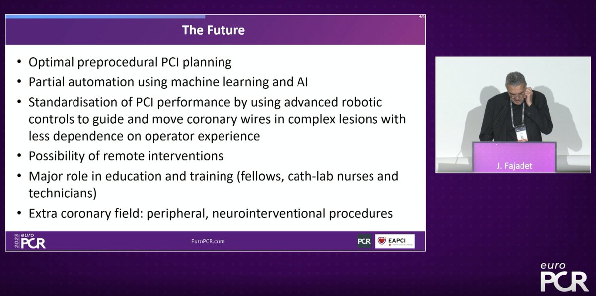 KardiologieHH's tweet photo. Jean Fajadet on the #Future of #RoboticPCI
at #EuroPCR