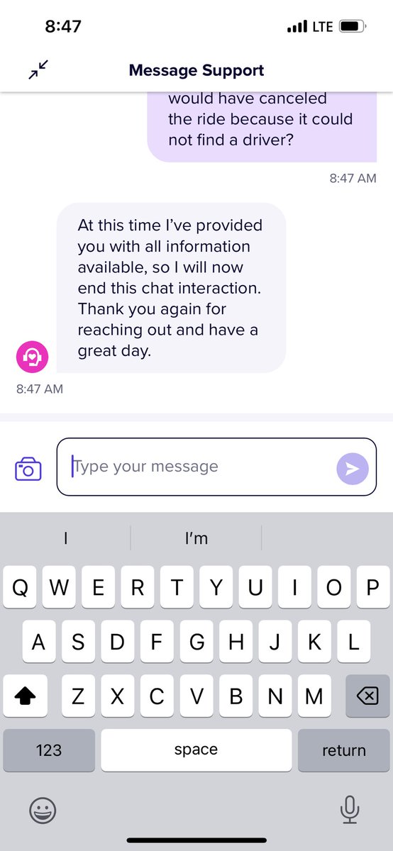 awbuder's tweet photo. I’m not sure why I have Pink from @lyft when I spent an hour not getting a ride last night and when I ask questions I get this from support?
@AskLyft can you actually help? I want to share this with a supervisor https://t.co/lFIZwGy0ax
