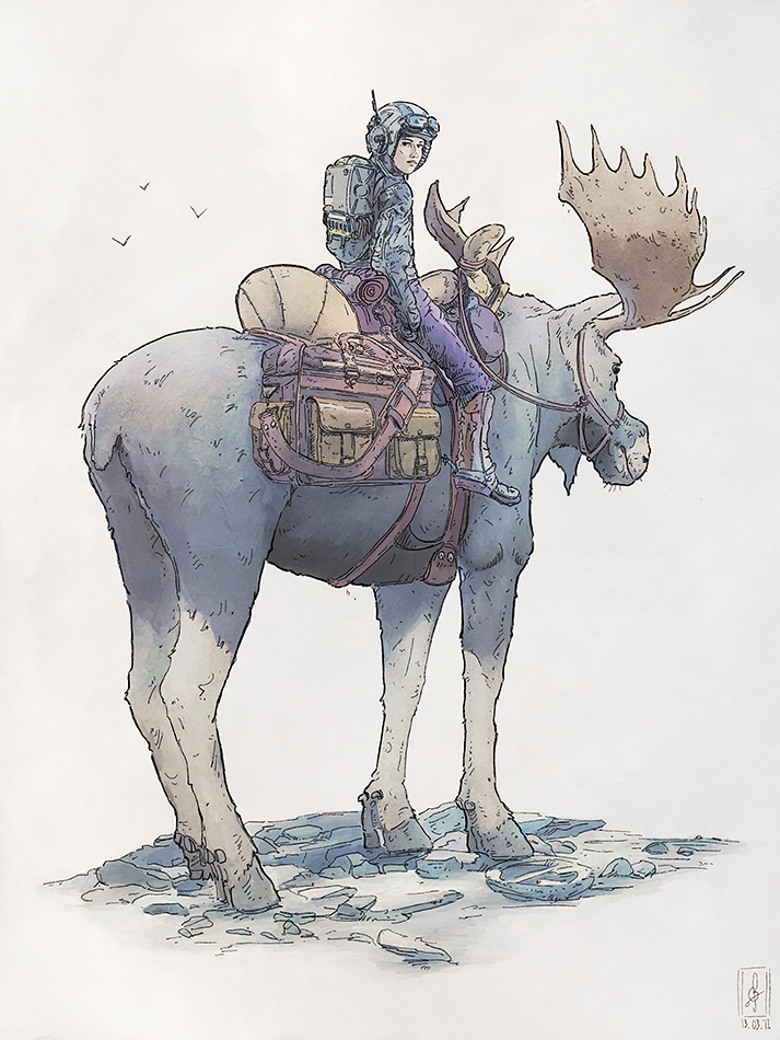 「Moose mood riding」|Gregory Fromenteauのイラスト