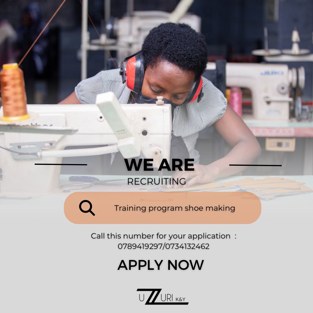Hatua20's tweet photo. We've got some exciting news! 
We’re seeking to recruit suitable candidates willing to learn and self motivated to join our shoe making training program. 
For more information, please call the following numbers: 0789419297/ 0734132462 https://t.co/c3AvCSi6xF