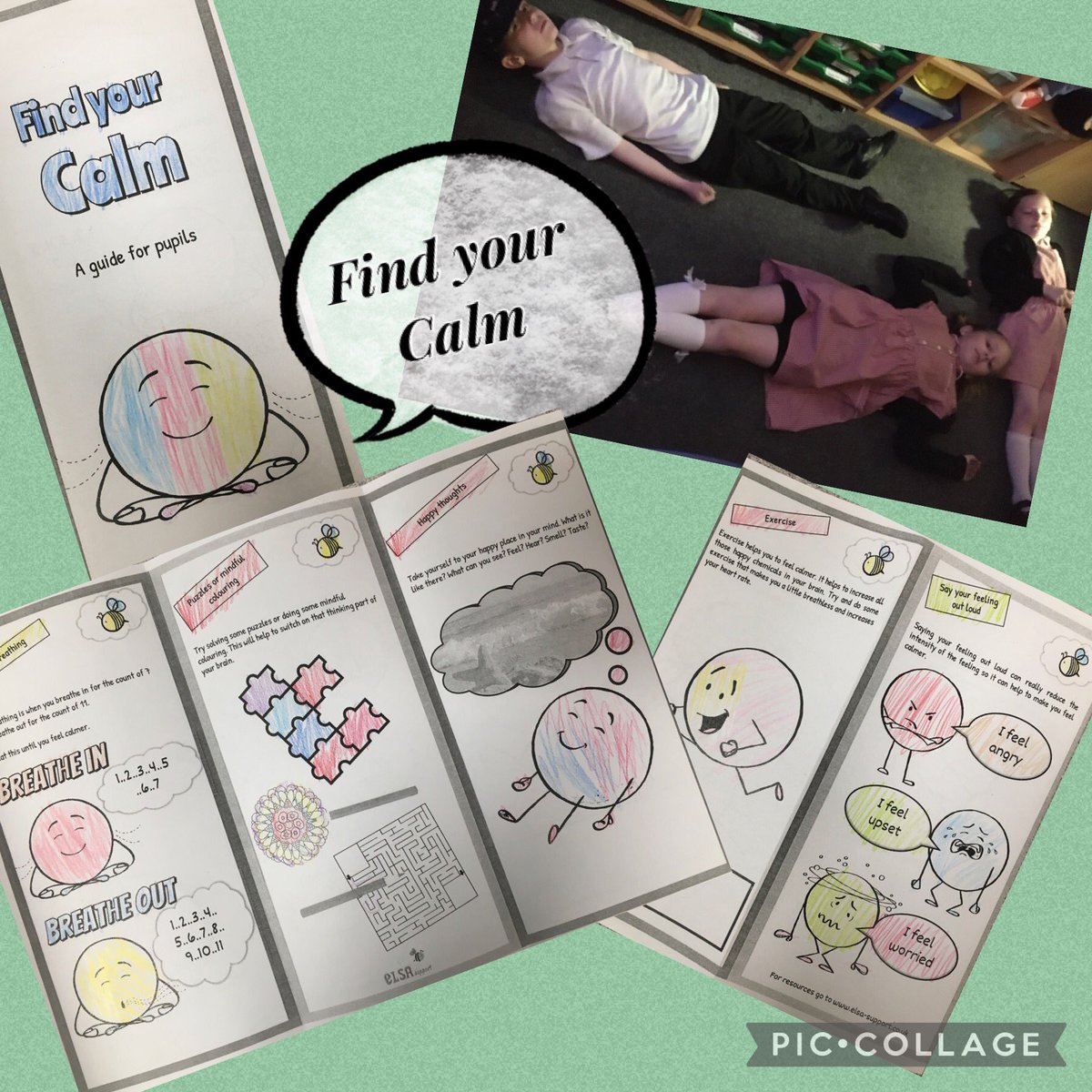 MissDohertyELSA's tweet photo. In ELSA today we’ve been looking at Calm activities such as mindful breathing, meditation, positive thinking, mindful colouring and puzzles to help with anxiety. Find your calm 💫 @5tAndrews #SAPSHH #SAPSHW @ELSA https://t.co/jnL2dfKSWP