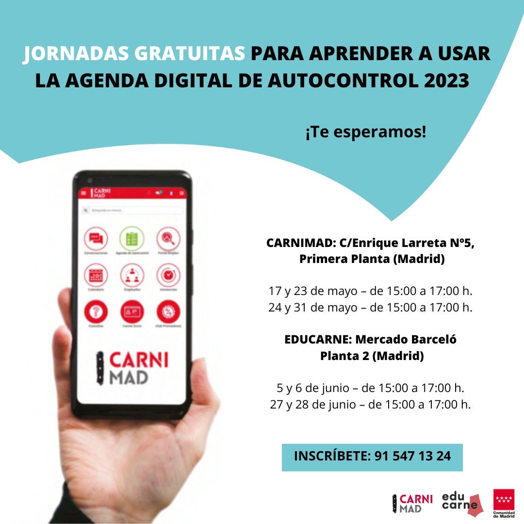 📢¡Formaciones Agenda de Autocontrol 2023! Inscríbete 😊

👉Estas acciones son posibles gracias al acuerdo de colaboración firmado con la Consejería de Economía, Hacienda y Empleo de la @comunidadmadrid en materia de ordenación, promoción y fomento de la actividad comercial.