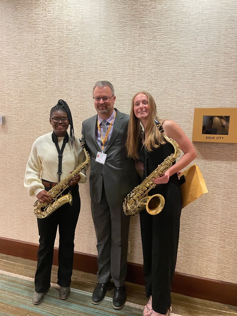 Congratulations to Jasmine Schaffer &amp; Emily Kovarna on their selection to the 2023 Class 1A/2A All State Jazz Band.  These musicians rehearsed &amp; performed with the band last week at the Des Moines Marriott Downtown in conjunction with the Iowa Bandmasters Association Conference.