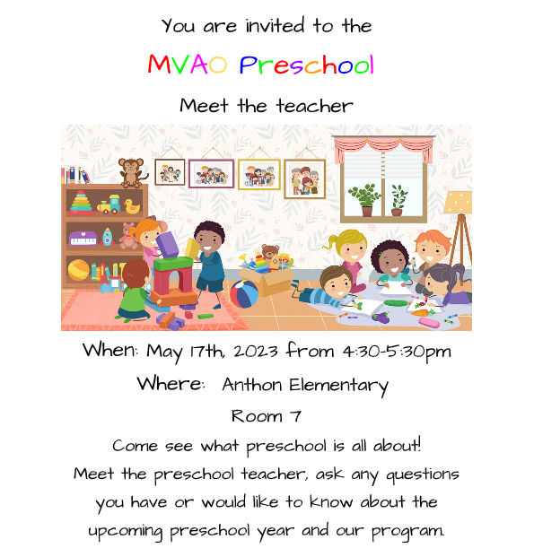 Anthon's preschool meet-the-teacher open house is coming up soon!