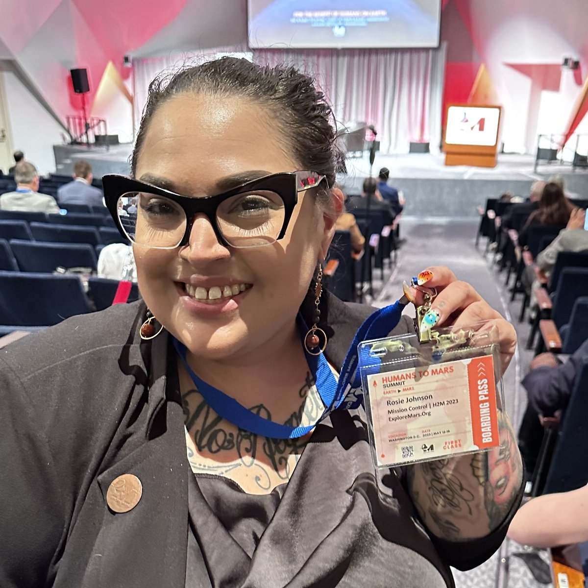 Also super proud of the Mars boarding pass I designed for this years #humanstomars summit! They go perfectly with the Mars earring I also made! 😆🤓