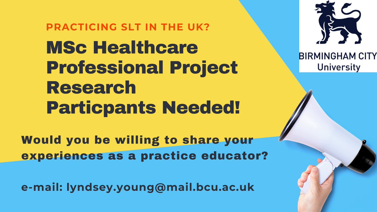 I would like to recruit five more participants for my research project on SLT experiences of practice education. Please contact me or share with others who may be interested. Thank you to those participants who have taken part so far 🗣️