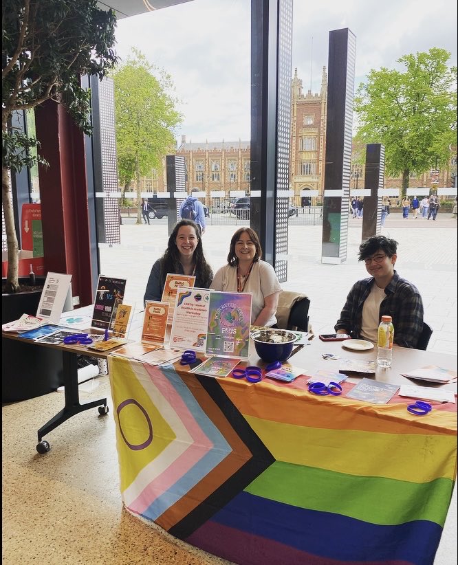 <a href="/QUBstaff/">Queen's Staff</a> &amp; students - 
It’s LGBTQIA+ Awareness Week, centring round International Day Against Homophobia, Biphobia, Intersexphobia and Transphobia (IDAHOBIT) on May 17th.

We’re at One Elmwood with PLUS our postgrad LGBTQ+ network, <a href="/qubpridesoc/">QUB Pride Society</a> &amp; @QUBLGBTSN - come find out more!