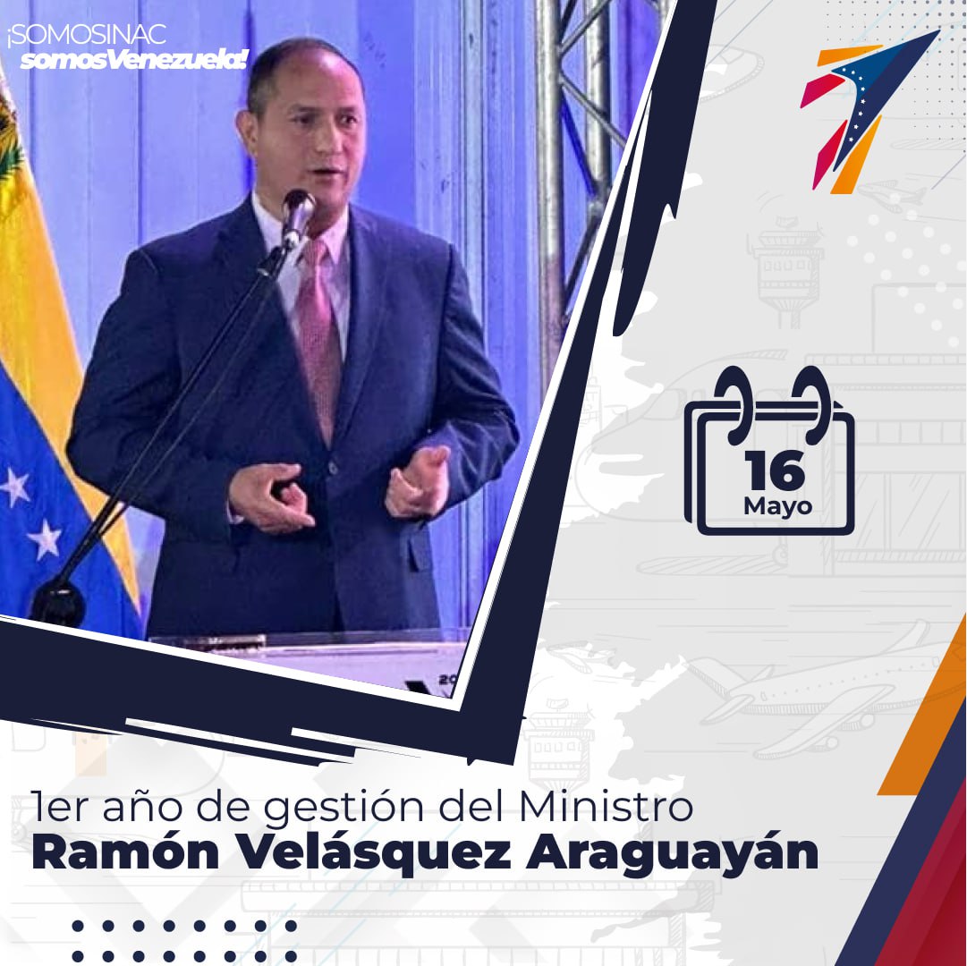 inac_ve's tweet photo. Desde el #INAC felicitamos a nuestro Min. @TransporteGobVe GD. @rvaraguayan tras arribar a su primer año de gestión, quien con tenacidad y compromiso lidera la #GMTVen y consolida el transporte multimodal venezolano🚇🚋⛴️✈️🇻🇪.

¡Felicidades! https://t.co/ftcMWn6fcC