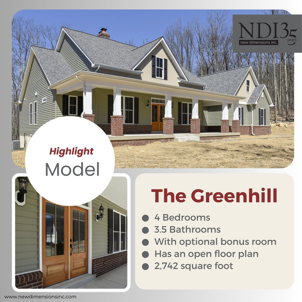 If you’re looking for a one-story home that has everything you need and more, look no further than the Greenhill. This stunning home features a spacious open floor plan that invites you to entertain your guests with ease. newdimensionsinc.com/gallery-of-hom…

#TheGreenhill #OneStoryLiving