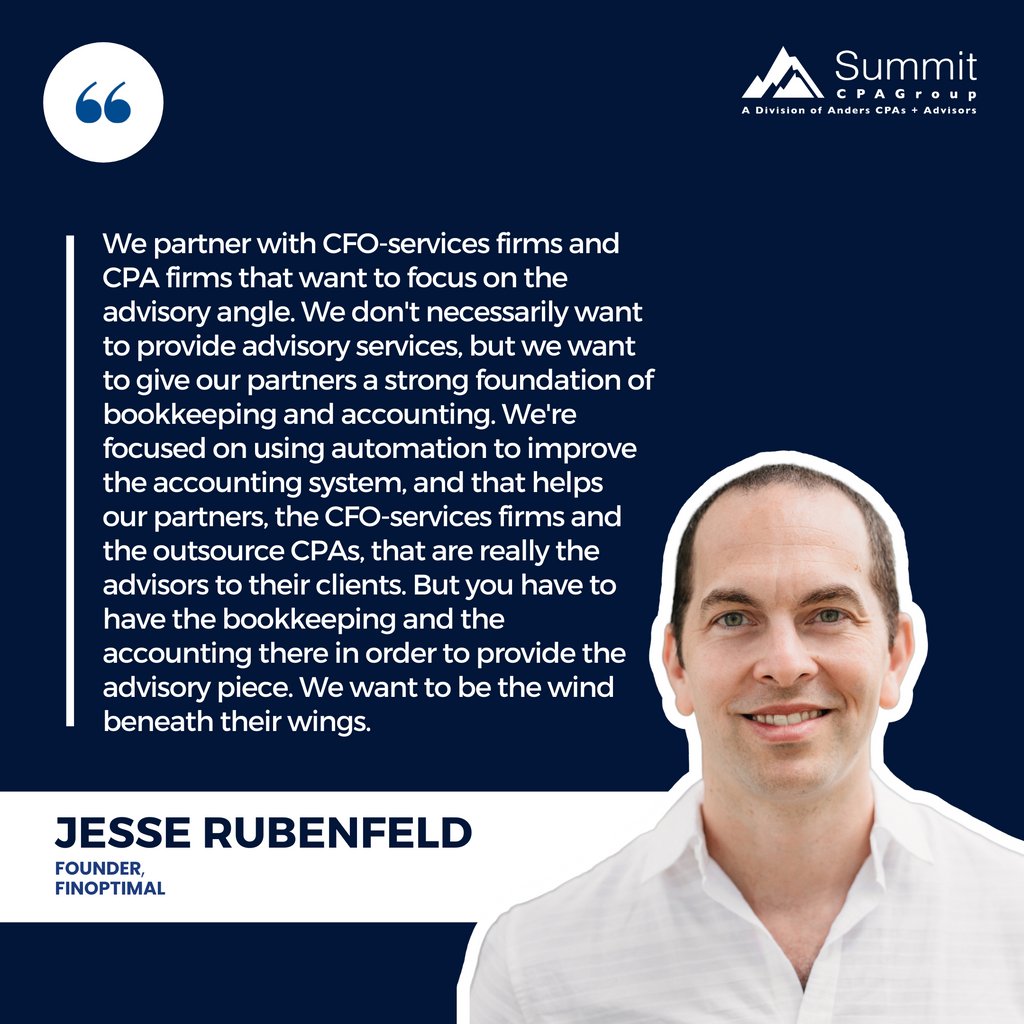 PSmithSummit's tweet photo. RT SummitCPAGroup: Accounting will never be the same. Tune in to hear Jesse Rubenfeld, founder of FinOptimal, discuss how automation can maximize efficiency in the accounting industry!

https://t.co/GWM9kKngH4 https://t.co/qxuWv2iNg2
