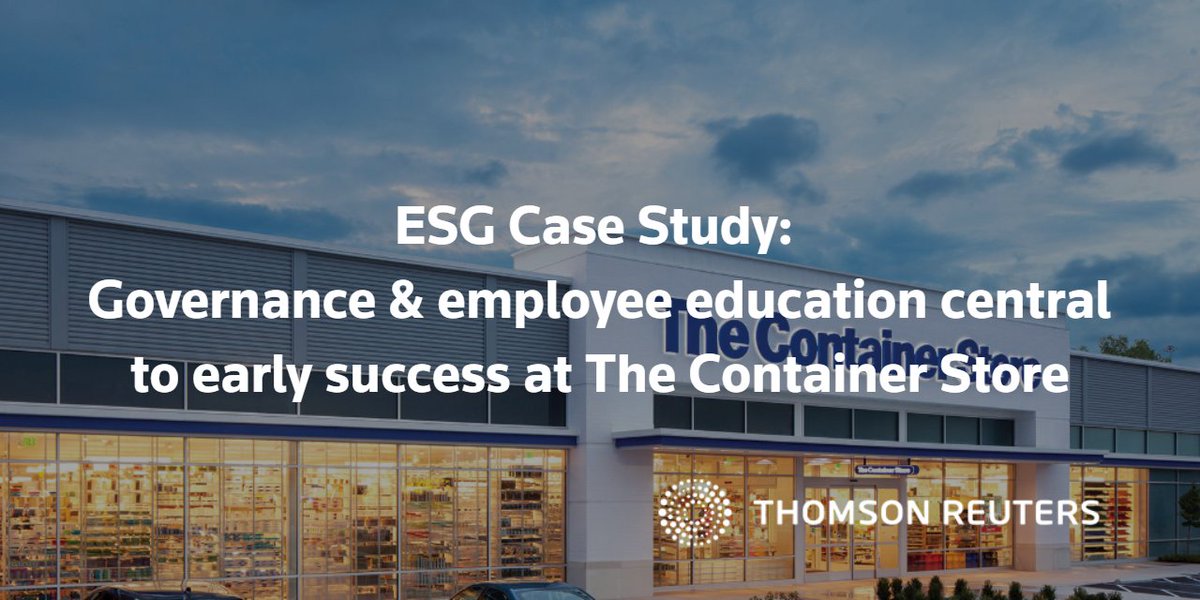 Environmental and social responsibility issues heavily influenced how The Container Store approaches its ESG-driven governance initiatives. ow.ly/QjOE50OlB3Q

 #CaseStudy #ESG #TRInstitute