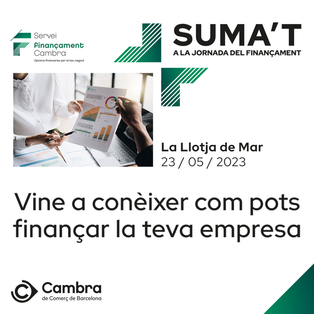 CambraBCN's tweet photo. Descobrim noves eines de finançament empresarial a la jornada SUMA'T.
💬 Amb la participació d’Ayce consulting, #FocusPartners @Novicap, @iberent, @LaurionGroup i @BekaFinance
📅 Dimarts, 23 de maig, a les 9:30h, a #LaLlotjadeMar.
https://t.co/N8RwUebHKn https://t.co/PJQKgfMqcG