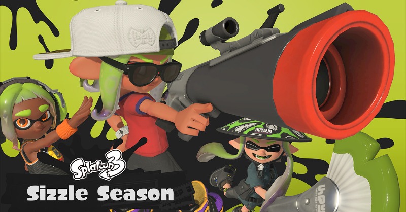 SplatoonJP's tweet photo. 2023年6月1日(木)より始まる新しいシーズン「2023夏 Sizzle Season」についての映像が公開されたぞ！
ノリノリの楽曲とともにアッツアツの新情報をお届けするので、ぜひご覧いただきたい。
#スプラトゥーン3