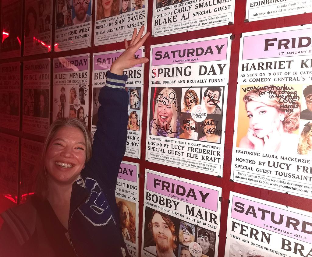 Gorgeous @springdaycomedy at our Wall of Fame

@harrietkemsley @BobbyMair @LucyFrederick @Benny_Norris @MisterABK @Love_SE4 #SE26 #comedian #comedy #livecomedy #londoncomedy #womenincomedy