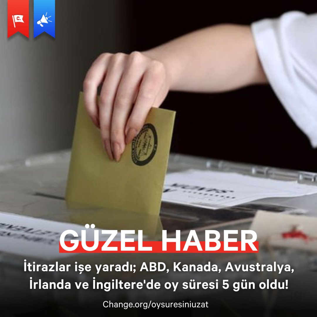 15 saatte 30 bin kişi imzaladı, YSK itirazları kabul etti!

Kılıçdaroğlu'nun fazla oy aldığı ülkelerde 2 güne indirilen oy verme süresi, diğer ülkelerdeki gibi 5 güne çıkartıldı.
#DeğişimMümkün