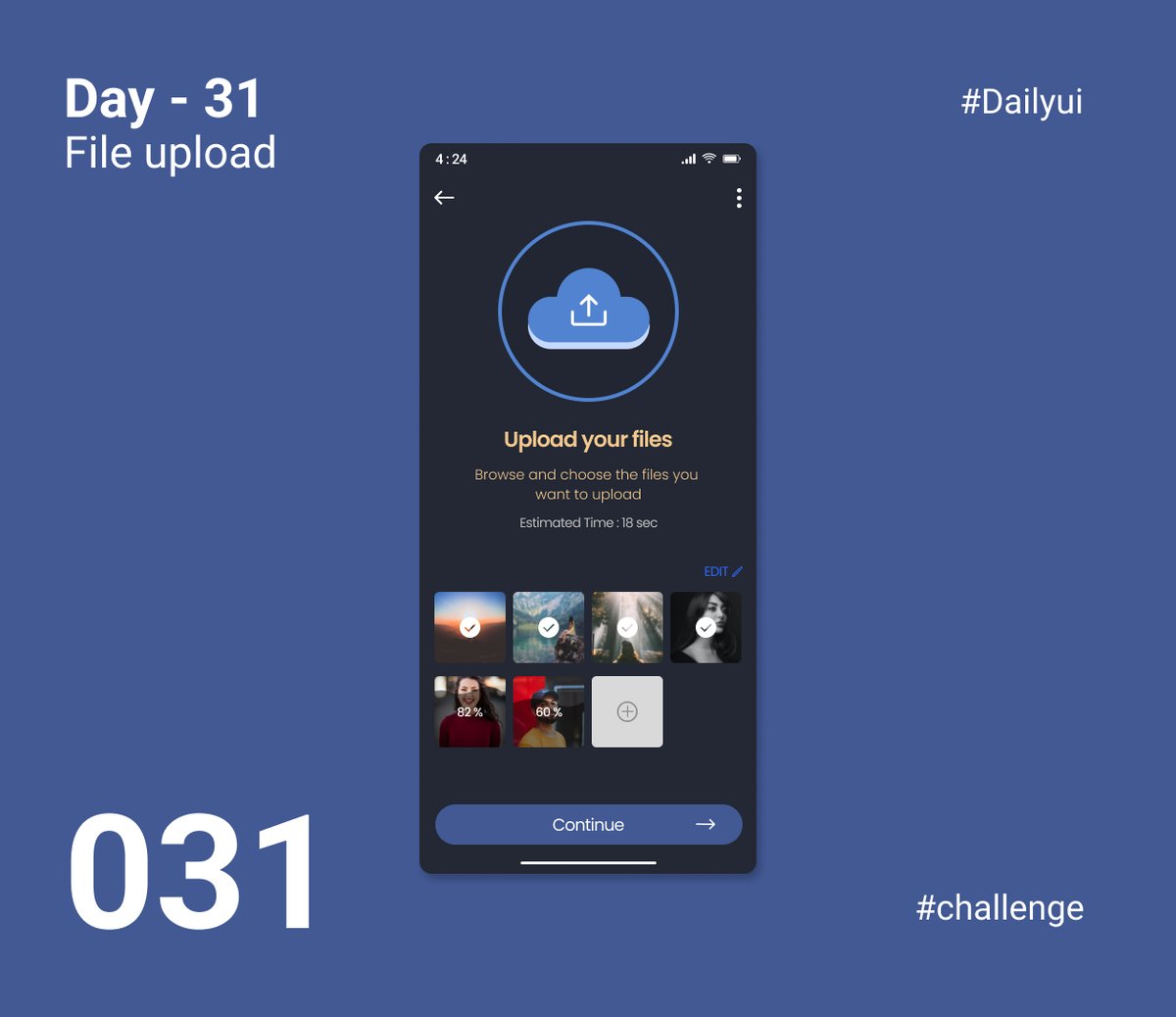 #DailyUI     
Day 31      

Challenge : File upload

#dailyUI #daily_ui #uitrends #figma #xd #uxuidesigner #ui #uxdesign #ux #dailyui #files