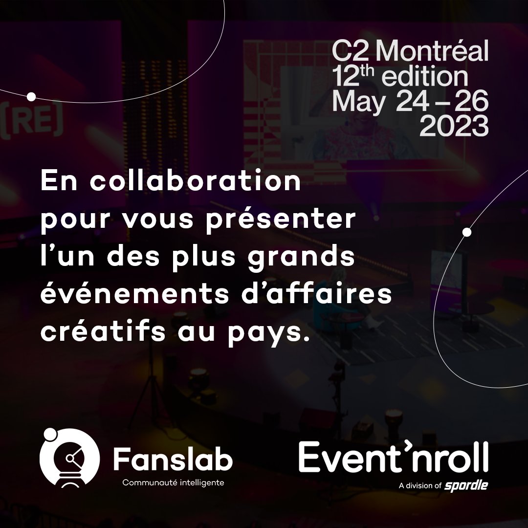 Depuis plusieurs semaines, nous travaillons en collaboration avec Event N Roll et C2 Montréal pour combiner l’app mobile de Fanslab et le système de billetterie efficient d’Event N Roll afin de vous offrir une expérience harmonieuse pour cette 12e édition de C2 Montréal 🎉