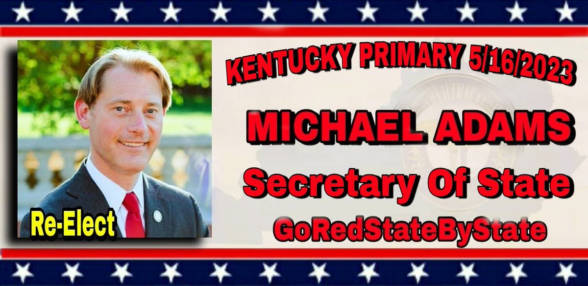 Gii63625313's tweet photo. @KYSecState CONTINUE THE SUPPORT VOTER ID! RE-ELECT MICHAEL ADAMS FOR
SECRETARY OF STATE https://t.co/e4FNCUm8NY