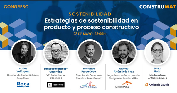 ArcelorMittalES's tweet image. ArcelorMittal participará el 23 de mayo en el debate “Estrategias de #sostenibilidad en producto y proceso constructivo” en #Construmat 
¡Acércate a la ponencia o visítanos en recinto Gran Vía - pabellón 1 - nivel 0 – calle B - stand 9!
#construcciónsostenible #steligence