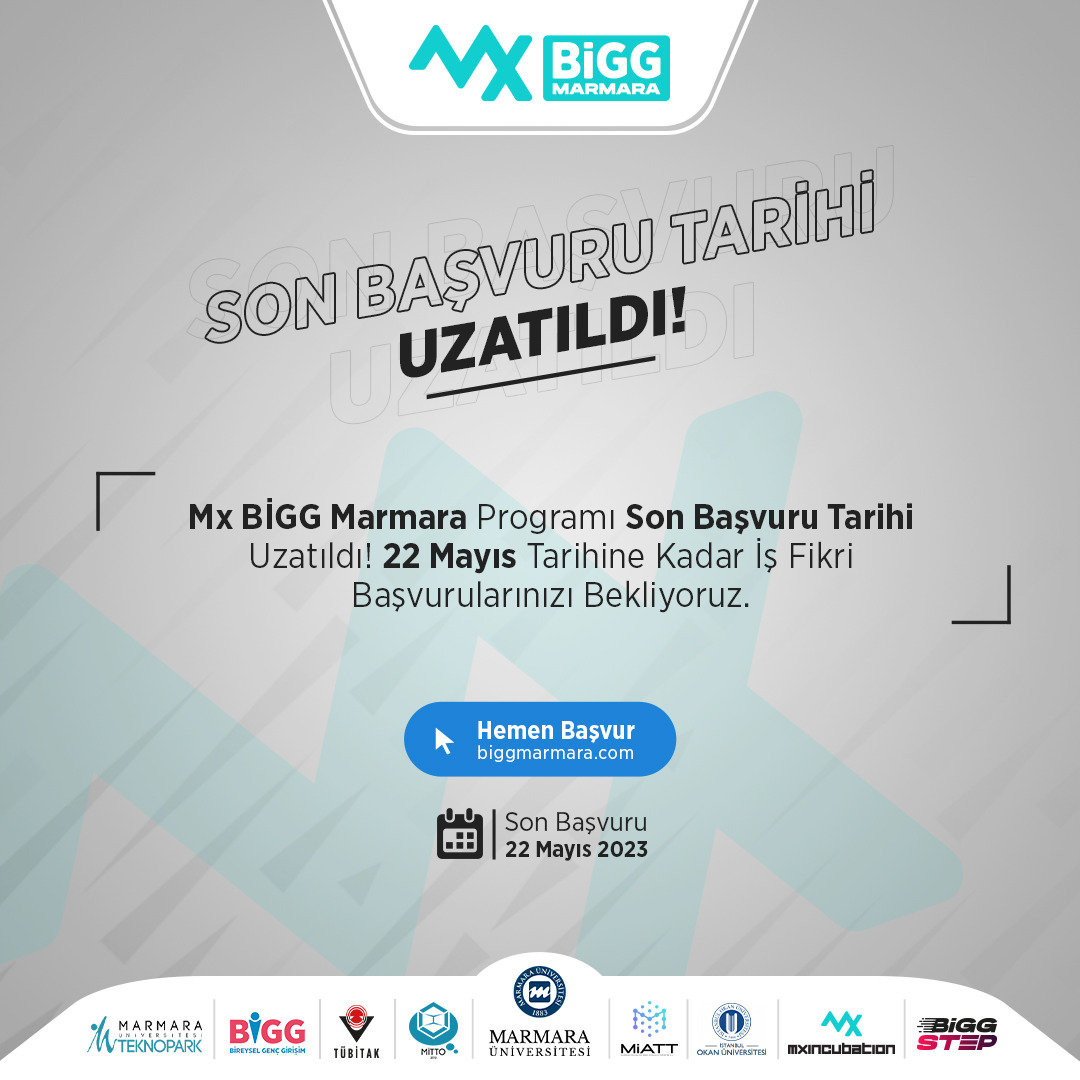 mittomarmara's tweet photo. Mx BİGG Marmara Programı Son Başvuru Tarihi Uzatıldı!
#girişimcilik #girişimci #bigg #bireyselgençgirişim #bigg1512 #entrepreneurship #innovation #marmaraüniversitesi #mxstartup #mxincubation
@marmara1883 @mxstartup_mx @muteknopark https://t.co/YFvZ6NpIM0