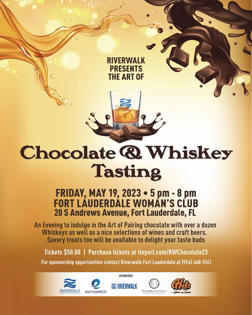 RiverwalkFTL's tweet photo. The Art of Chocolate &amp; Whiskey Tasting, curated by Hof's House of Sweets, is this Friday 5/19!

5-8PM | FTL Woman's Club  https://t.co/FIJeVxglko

Join Riverwalk for a tasting curated by Hof's House of Sweets, including wine, craft beers, heavy hors d’oeuvres &amp; sweet treats! https://t.co/pFkLu2LI6Q