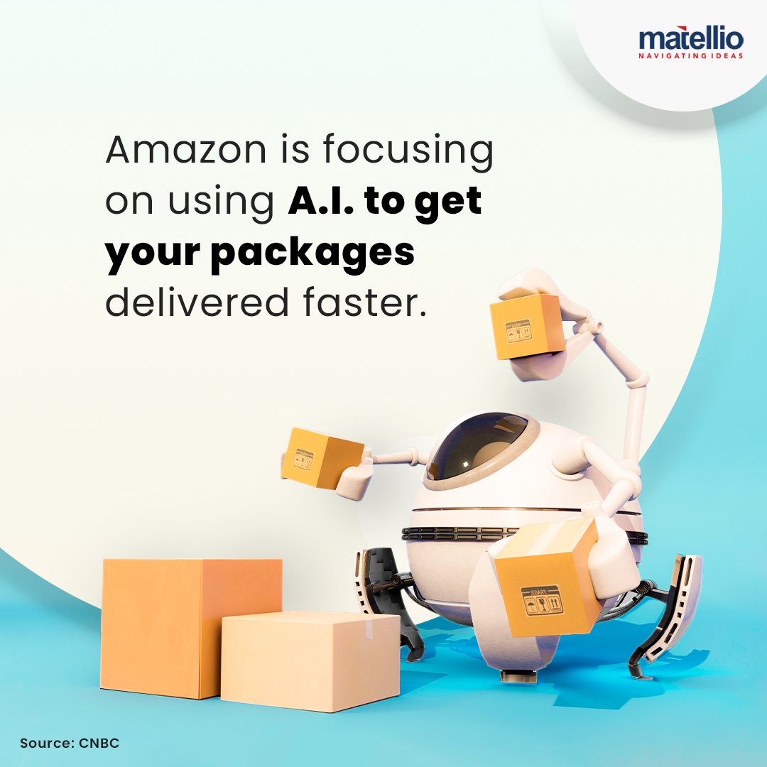 Matellio_Inc's tweet image. Experience the future of speedy deliveries! Amazon&apos;s cutting-edge #AI is revolutionizing the time it takes for your packages to reach your doorstep. Say goodbye to long waits and hello to the era of lightning-fast deliveries!

#AmazonAI #FasterDeliveries #InnovationAtItsFinest
