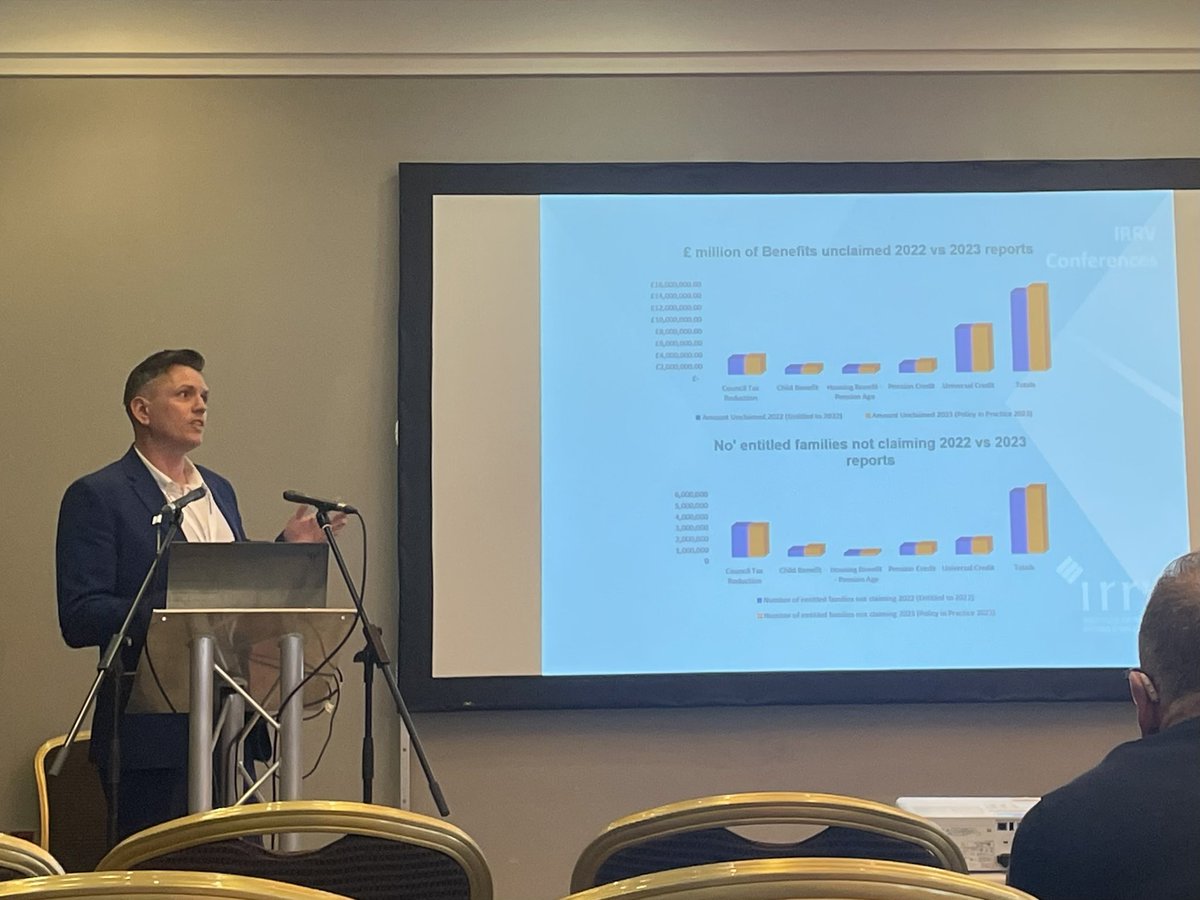 Great talk by @DarrenSmith_ from @BarnetCouncil using the recent @policy_practice report to ask: how can the Cost of Living be the top issue for people, when the amount of unclaimed benefits continues to rise. He argues a paradigm shift is needed from LAs.